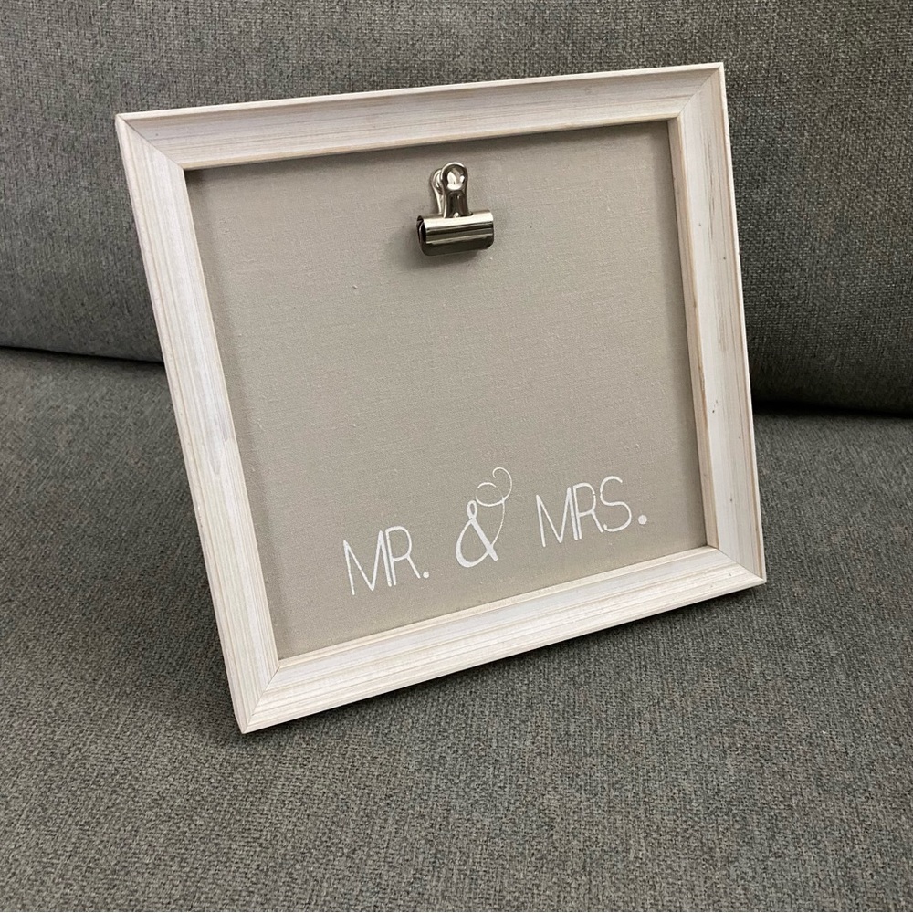 Nielsen Bainbridge “MR. & MRS.” Wooden Trim and Canvas Picture Frame